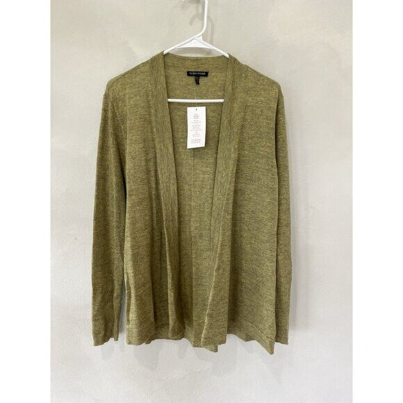 Eileen Fisher Sweater Women’s Medium Long Sleeve Green Cardigan Merino Wool - Picture 2 of 6